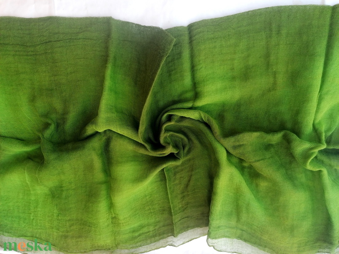 zöld fények nagy géz-sál  - ruha & divat - sál, sapka, kendő - sál - Meska.hu