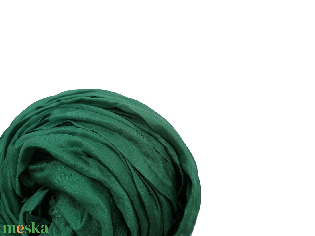zöld selyemsál STÓLA méretben - ruha & divat - sál, sapka, kendő - stóla - Meska.hu