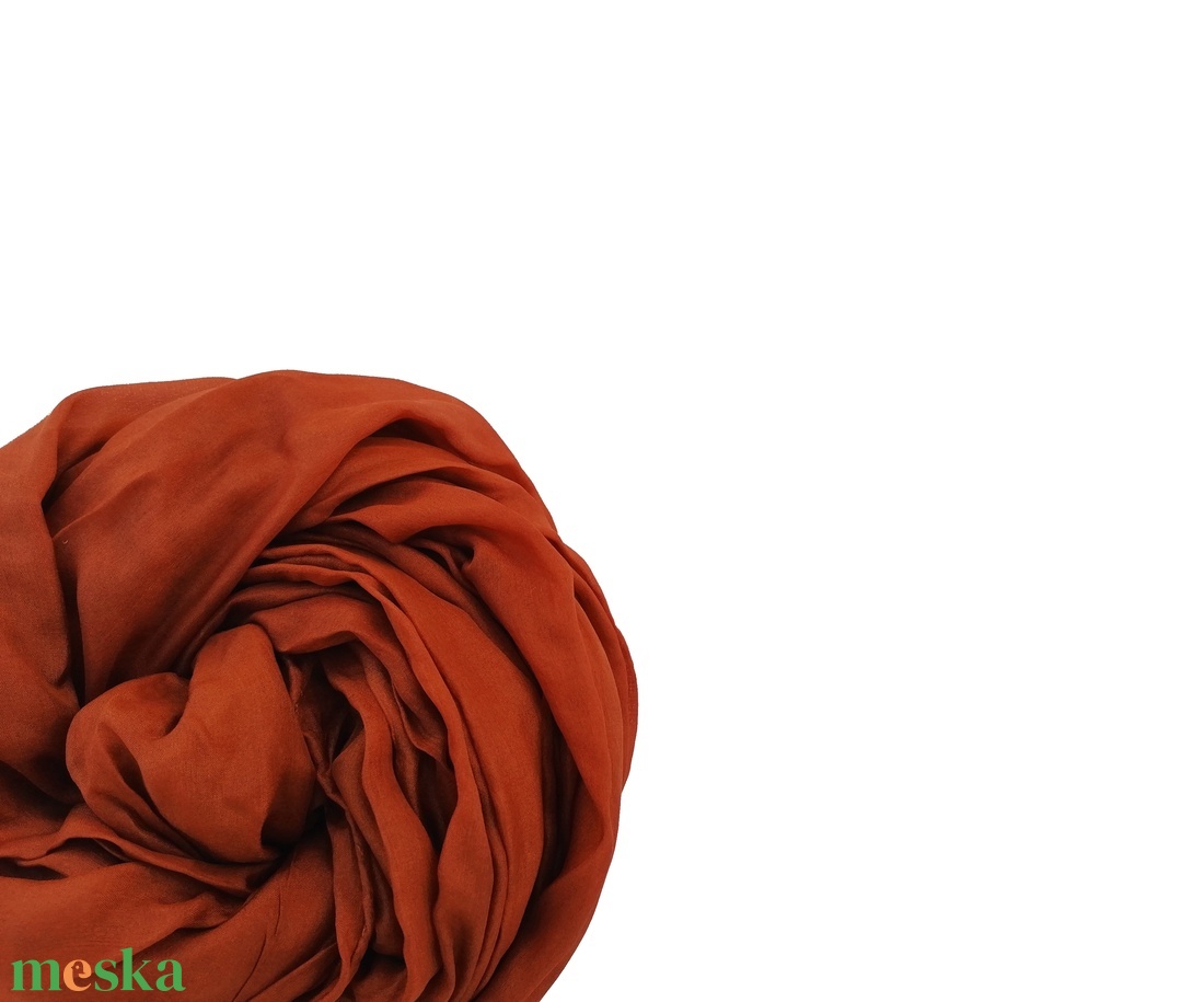 rozsdabarna selyemsál STÓLA méretben - ruha & divat - sál, sapka, kendő - sál - Meska.hu