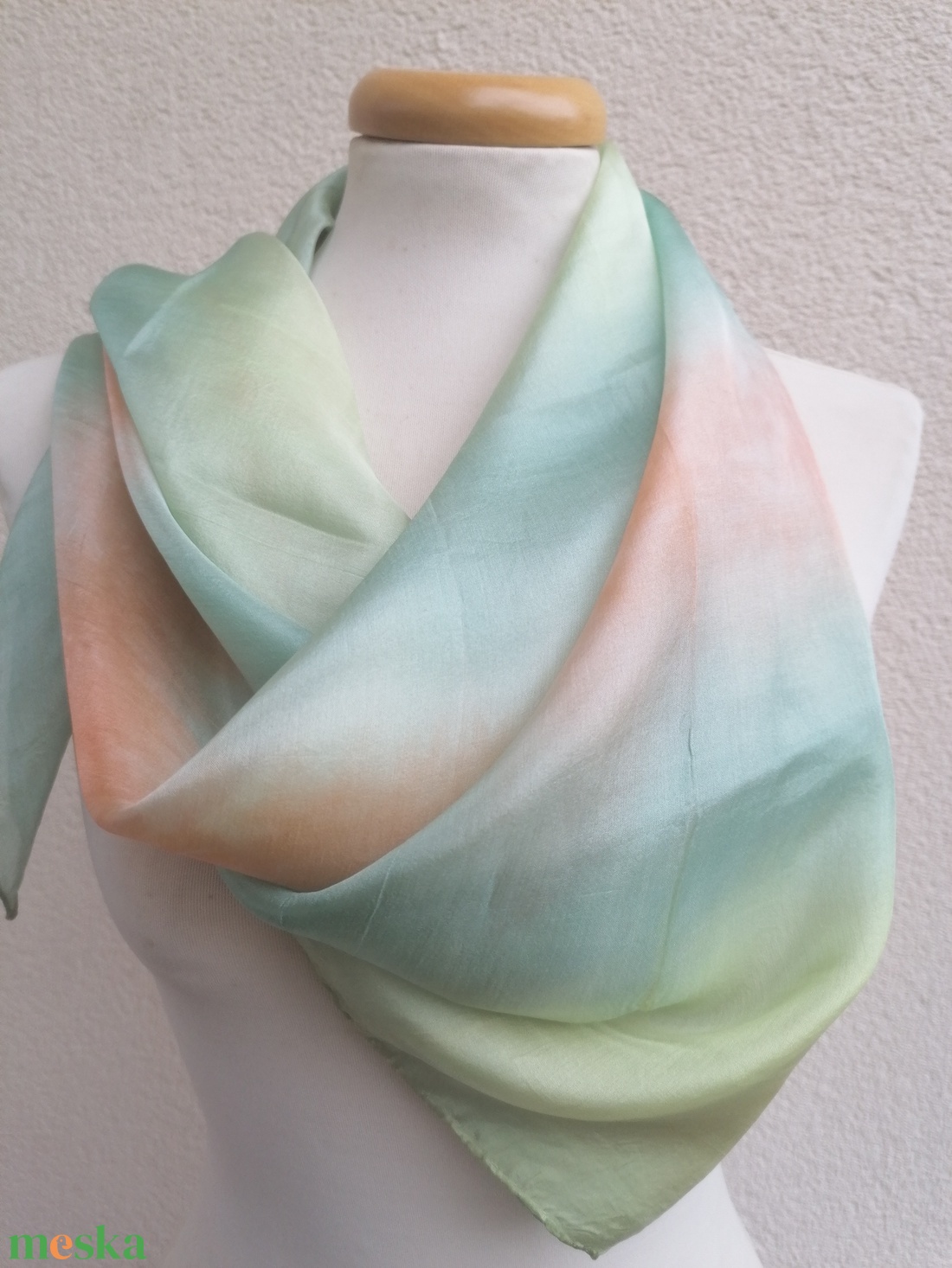 pasztell szimfónia selyemkendő 90x90cm - ruha & divat - sál, sapka, kendő - kendő - Meska.hu