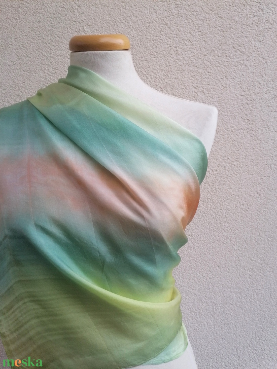 pasztell szimfónia selyemkendő 90x90cm - ruha & divat - sál, sapka, kendő - kendő - Meska.hu