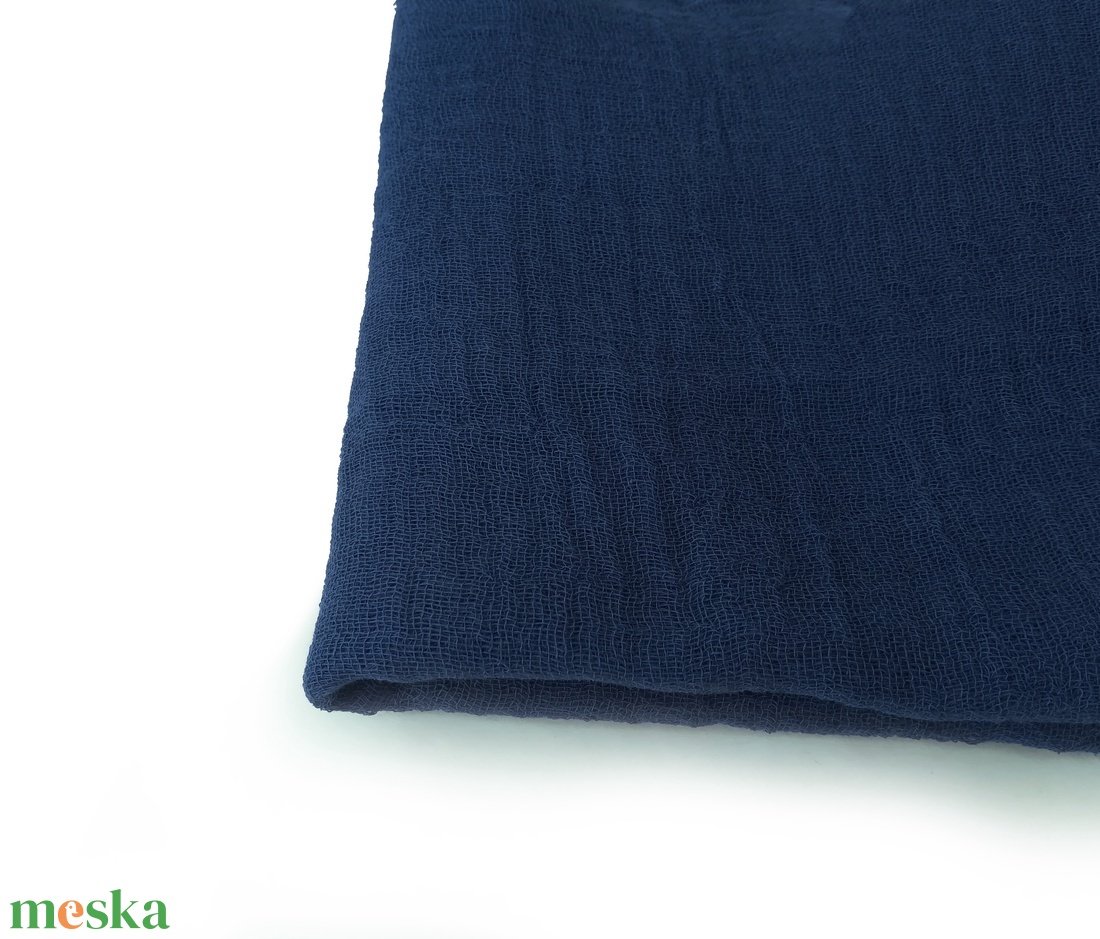 sötétkék   nagy géz-sál férfiaknak is:-) - ruha & divat - sál, sapka, kendő - sál - Meska.hu