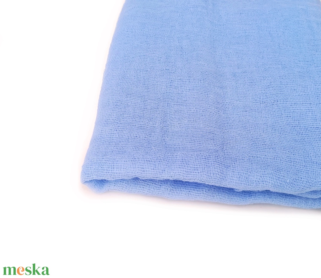 égkék   nagy géz-sál  - ruha & divat - sál, sapka, kendő - sál - Meska.hu