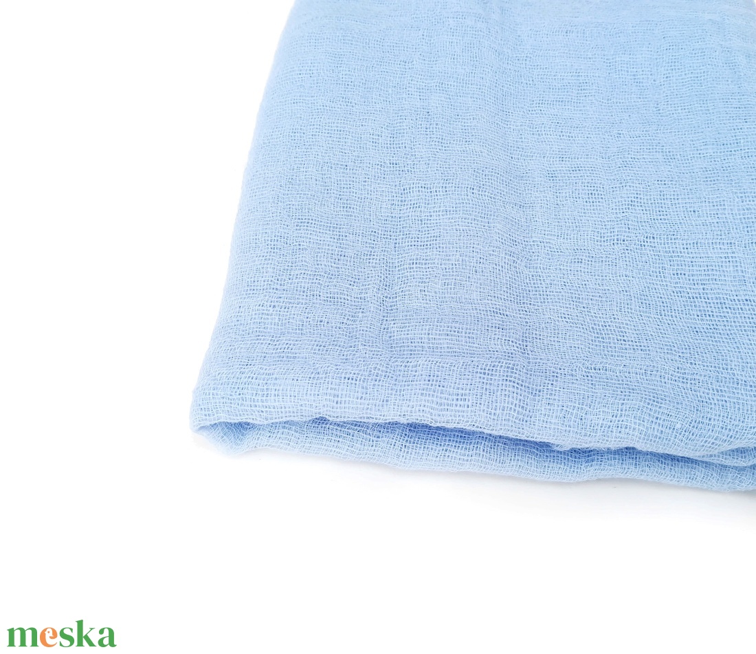 pasztell kék   nagy géz-sál babafotóhoz is - ruha & divat - sál, sapka, kendő - sál - Meska.hu