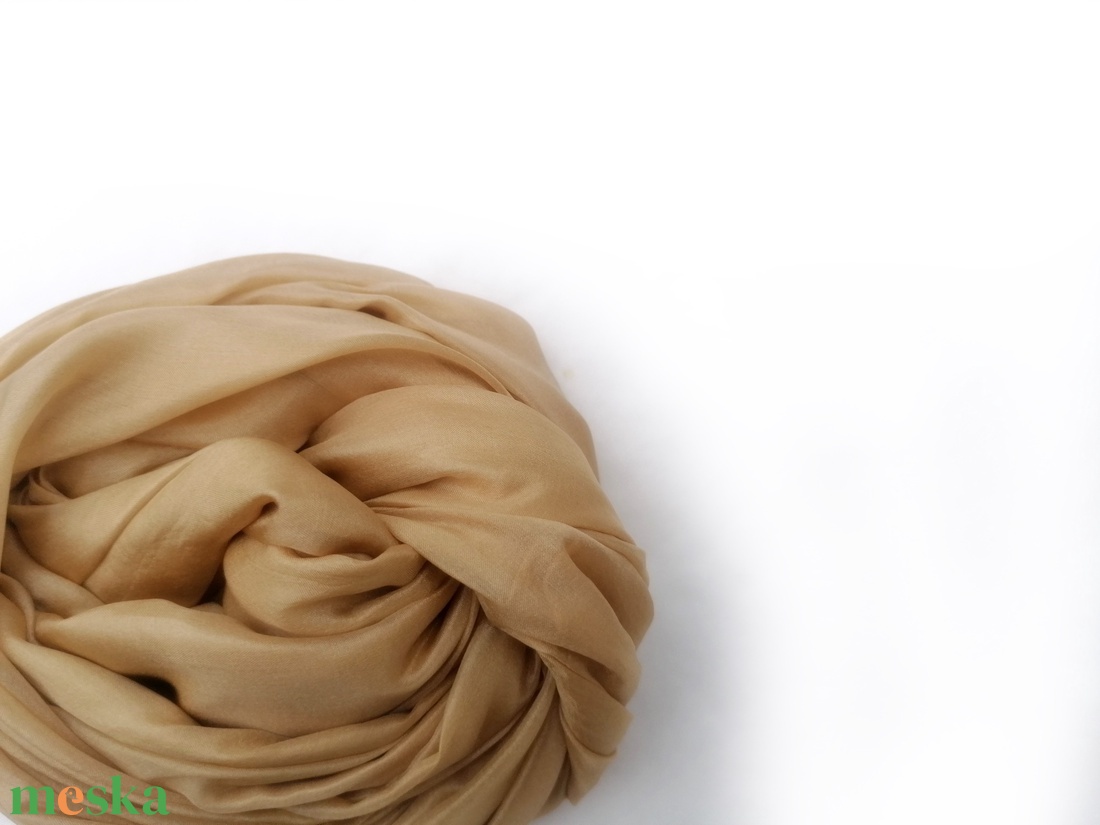 bézs selyemsál STÓLA méretben  - ruha & divat - sál, sapka, kendő - sál - Meska.hu
