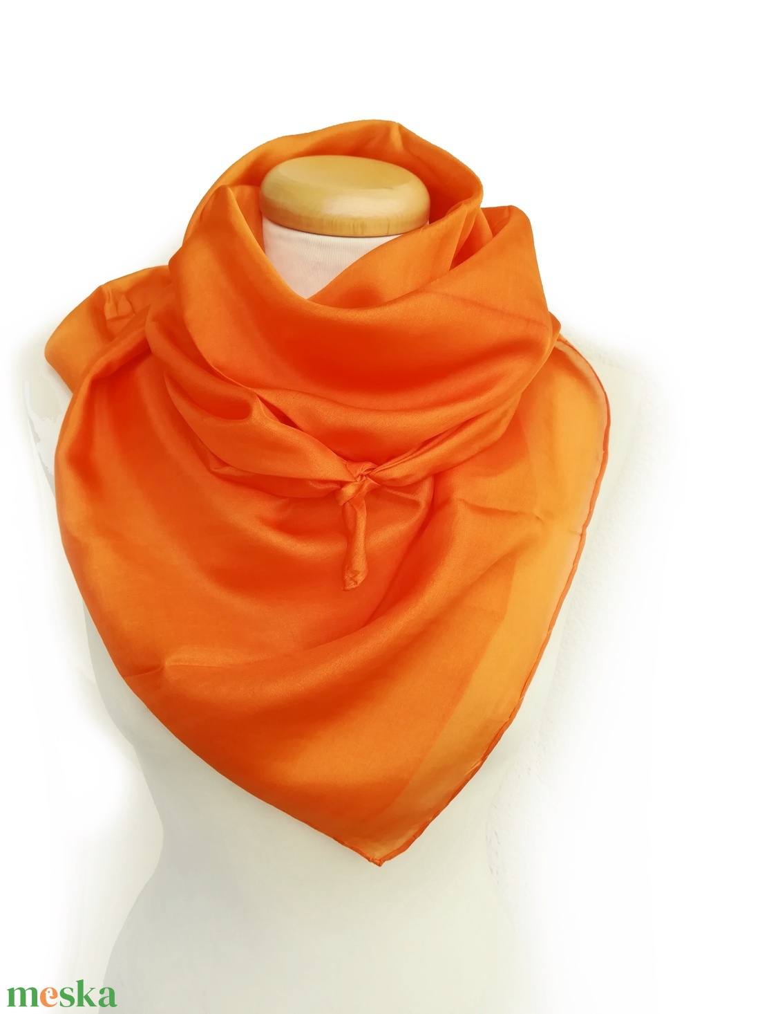 narancs selyemkendő 90x90 - ruha & divat - sál, sapka, kendő - kendő - Meska.hu