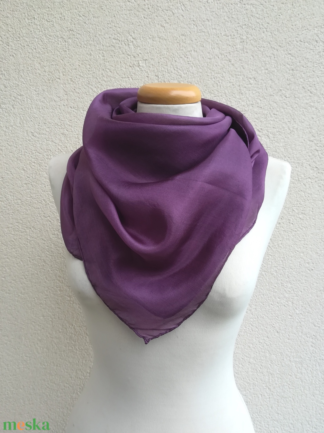 padlizsán selyemkendő 90x90 - ruha & divat - sál, sapka, kendő - kendő - Meska.hu