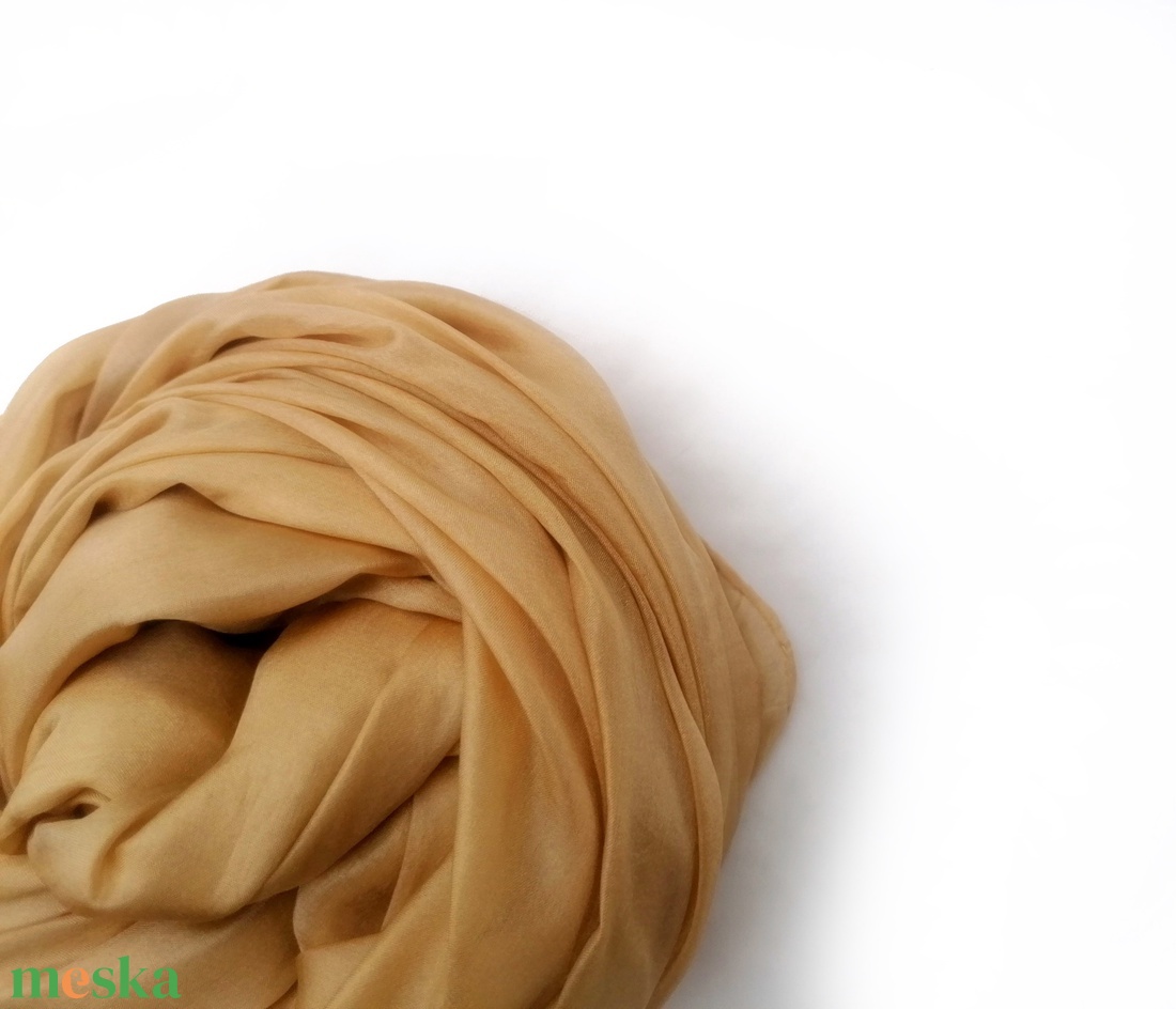 aranybézs selyemsál STÓLA méretben  - ruha & divat - sál, sapka, kendő - sál - Meska.hu
