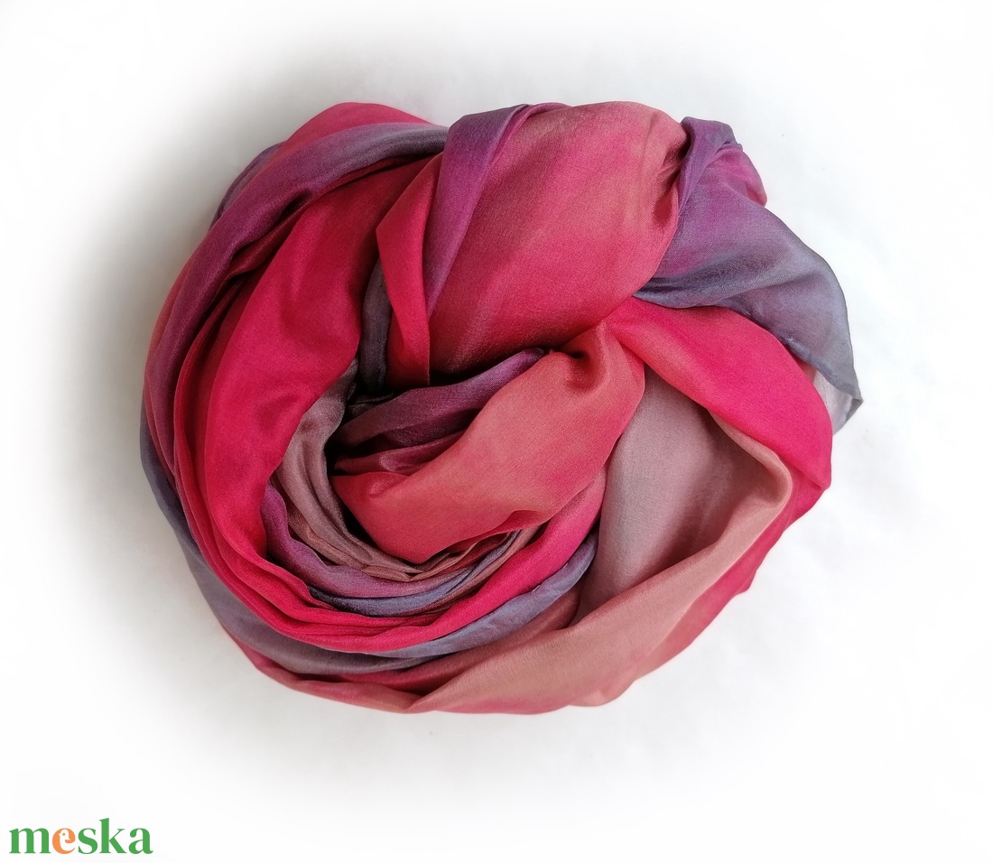 szeder és áfonya selyemsál STÓLA méretben - ruha & divat - sál, sapka, kendő - sál - Meska.hu