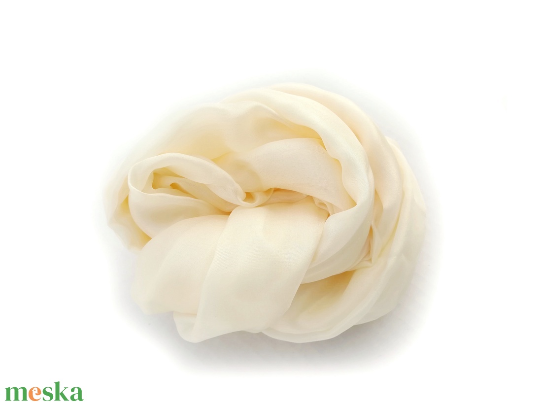 halvány krém  selyemsál  - ruha & divat - sál, sapka, kendő - sál - Meska.hu