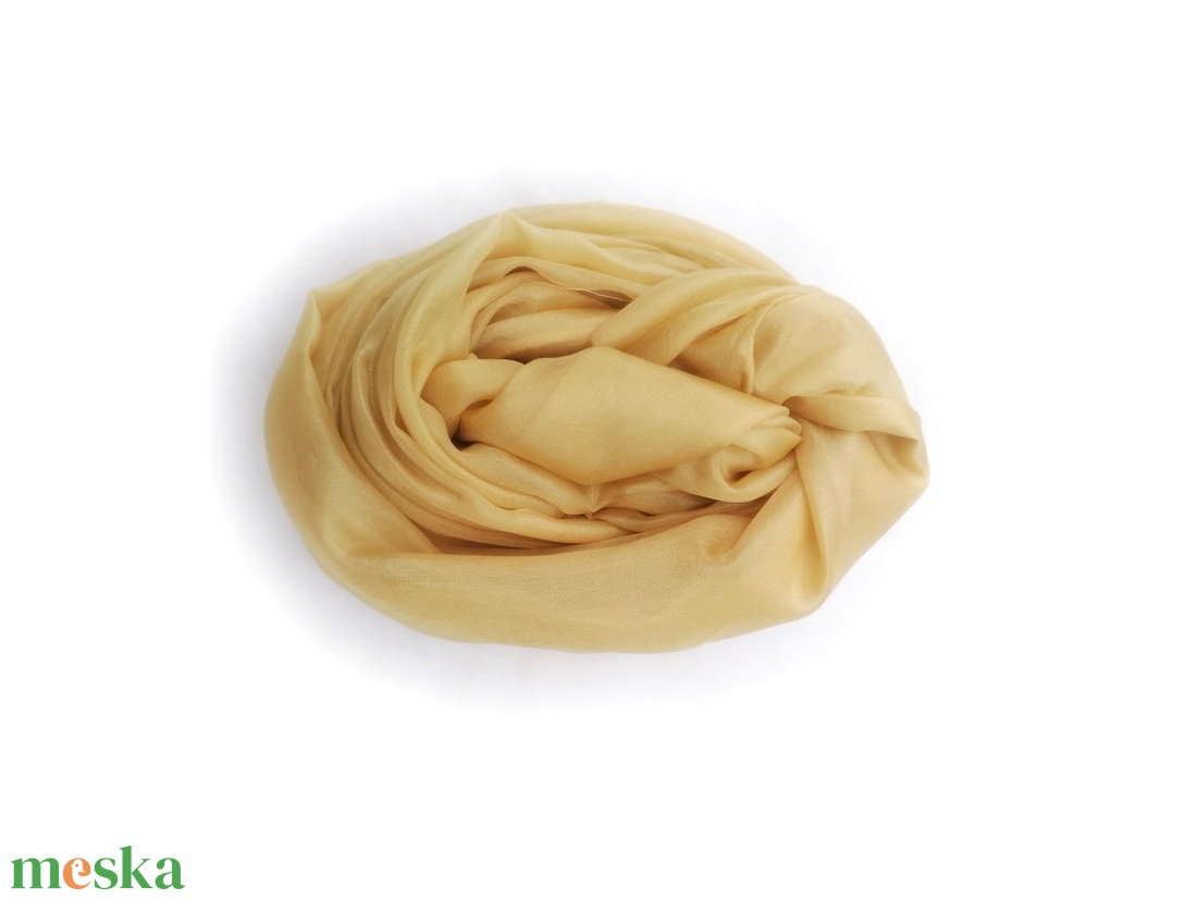 mustár  selyemsál  - ruha & divat - sál, sapka, kendő - sál - Meska.hu