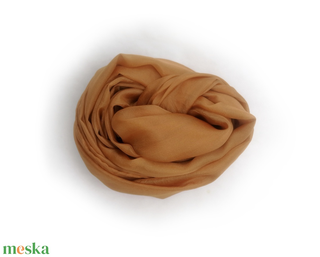 őzbarna    selyemsál  - ruha & divat - sál, sapka, kendő - sál - Meska.hu