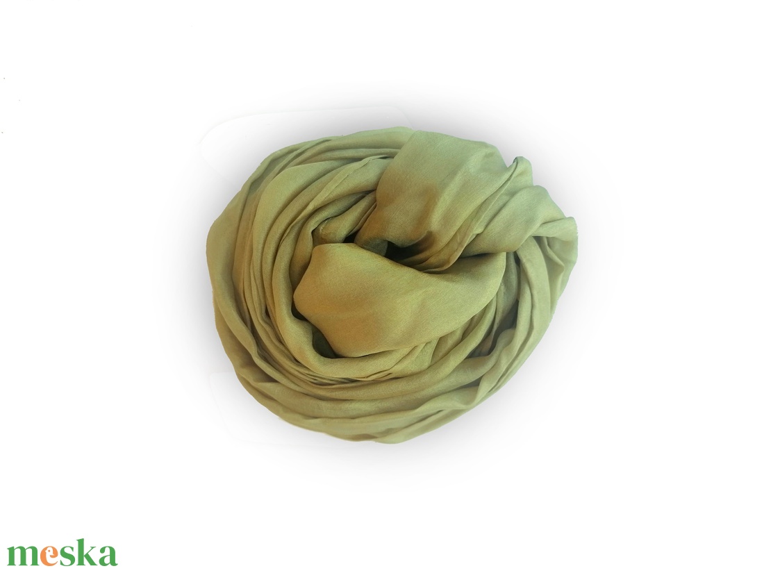 olíva  selyemsál  - ruha & divat - sál, sapka, kendő - sál - Meska.hu