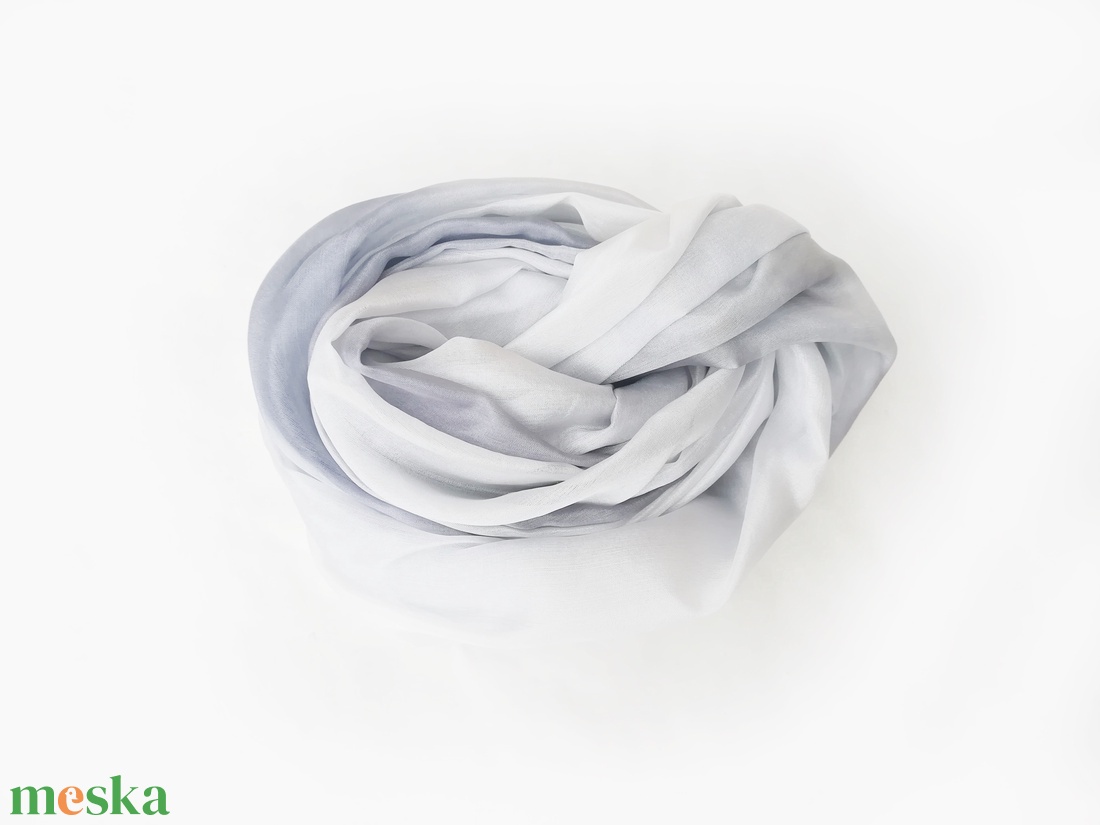 fehér füst selyemsál - ruha & divat - sál, sapka, kendő - sál - Meska.hu