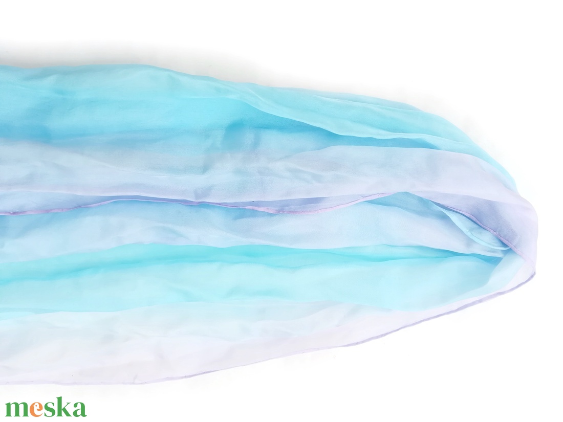 türkizes-lilás  selyemsál  - ruha & divat - sál, sapka, kendő - sál - Meska.hu