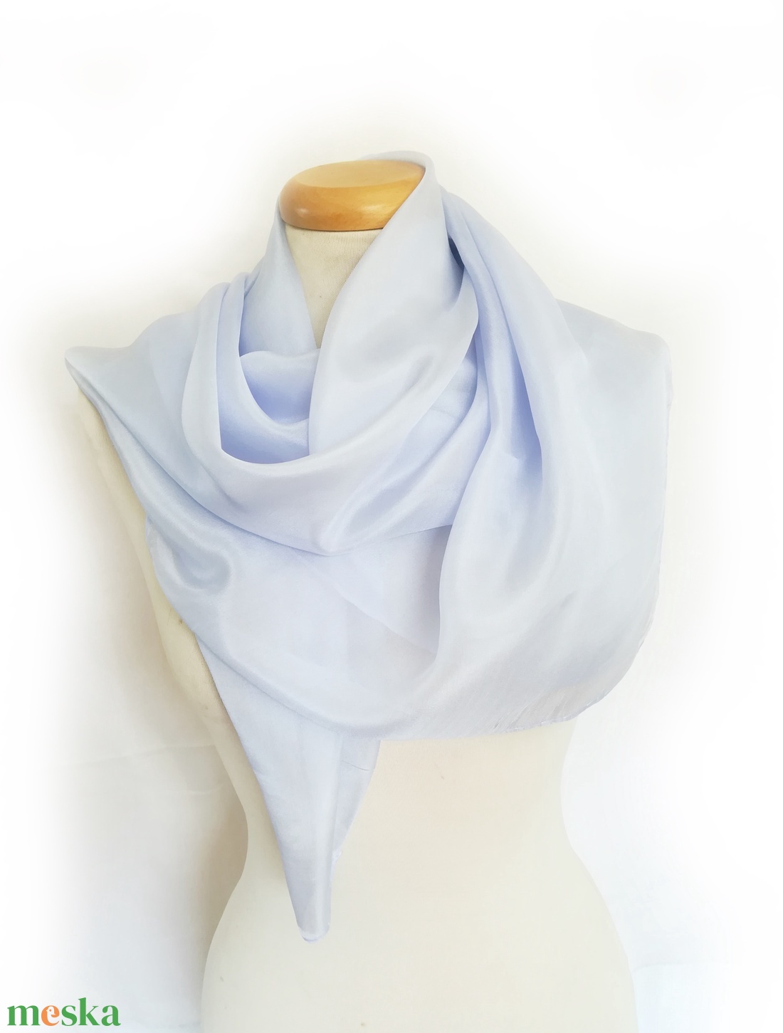 pasztell kék  selyemkendő - ruha & divat - sál, sapka, kendő - sál - Meska.hu
