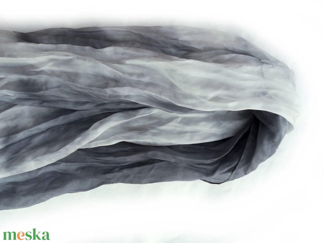 szürke átmenet selyemsál STÓLA méretben - ruha & divat - sál, sapka, kendő - stóla - Meska.hu