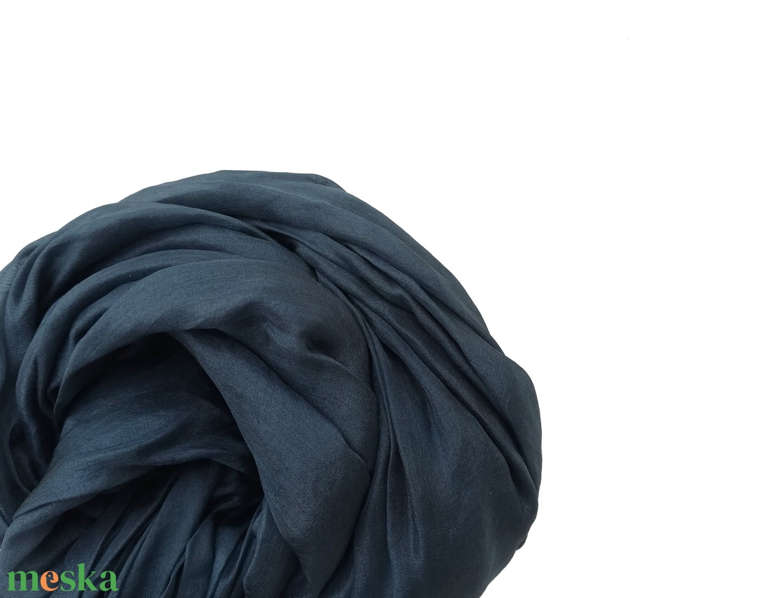 farmerkék   selyemsál STÓLA méretben - ruha & divat - sál, sapka, kendő - sál - Meska.hu