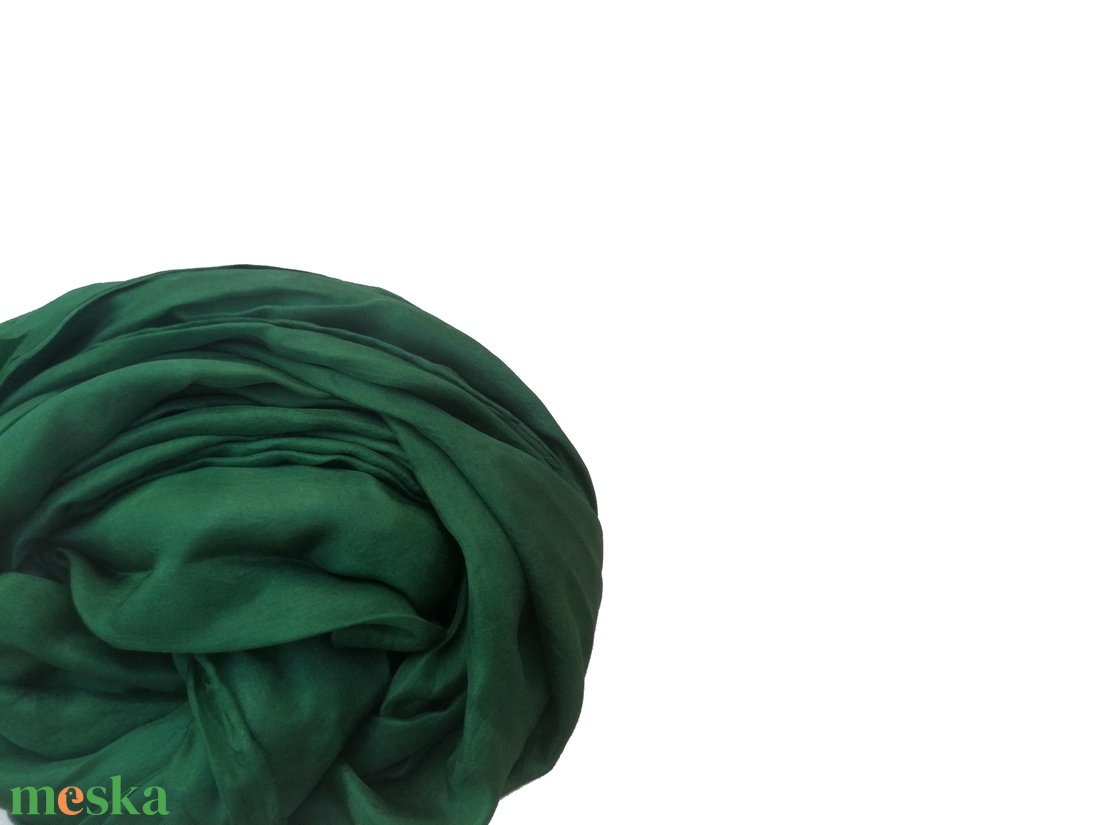 sötétzöld selyemsál STÓLA méretben - ruha & divat - sál, sapka, kendő - sál - Meska.hu