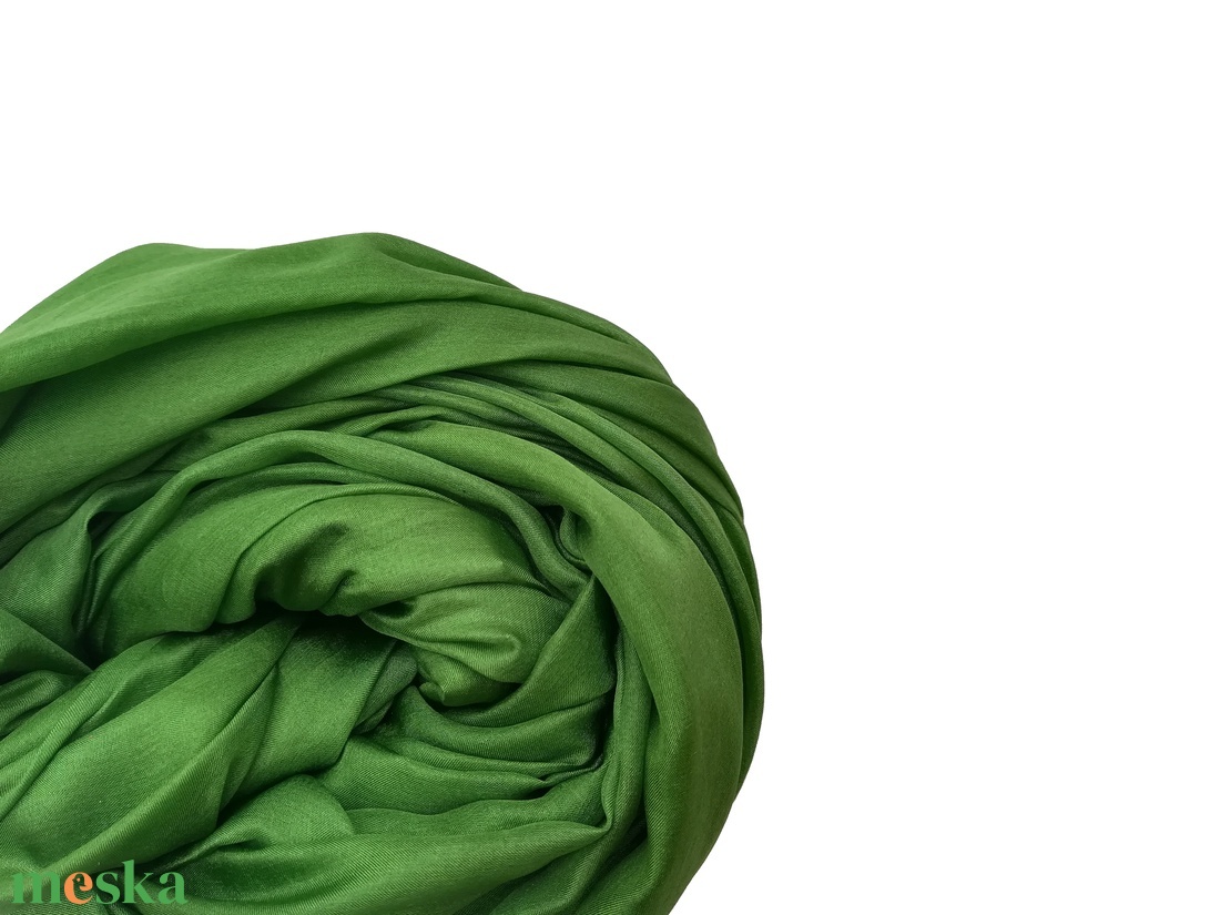levélzöld selyemsál STÓLA méretben - ruha & divat - sál, sapka, kendő - sál - Meska.hu