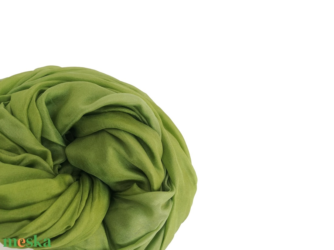 olíva zöld selyemsál STÓLA méretben - ruha & divat - sál, sapka, kendő - sál - Meska.hu