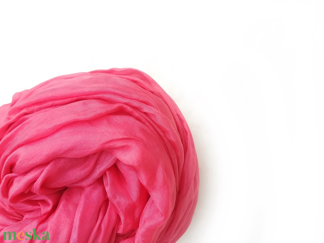 fukszia selyemsál STÓLA méretben - ruha & divat - sál, sapka, kendő - sál - Meska.hu