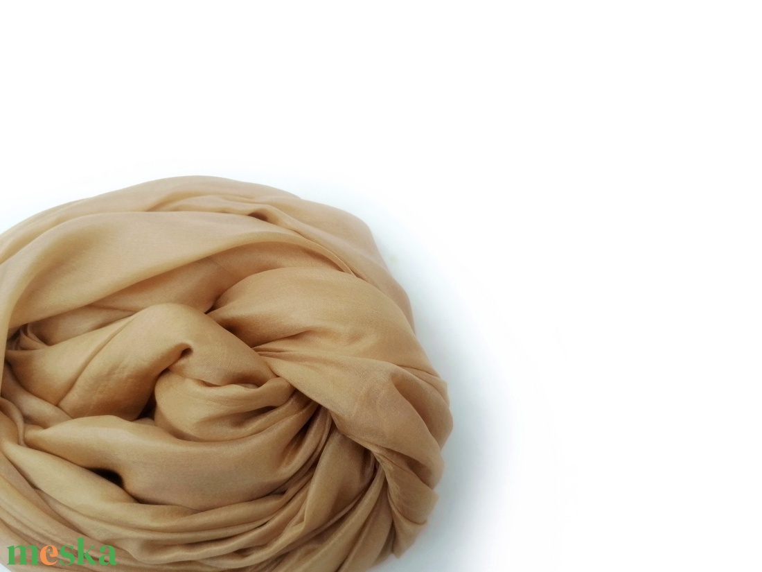 beige selyemsál STÓLA méretben - ruha & divat - sál, sapka, kendő - sál - Meska.hu