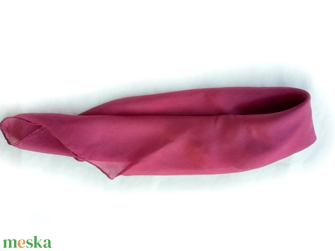 málna kis selyemkendő 55x55cm - ruha & divat - sál, sapka, kendő - kendő - Meska.hu