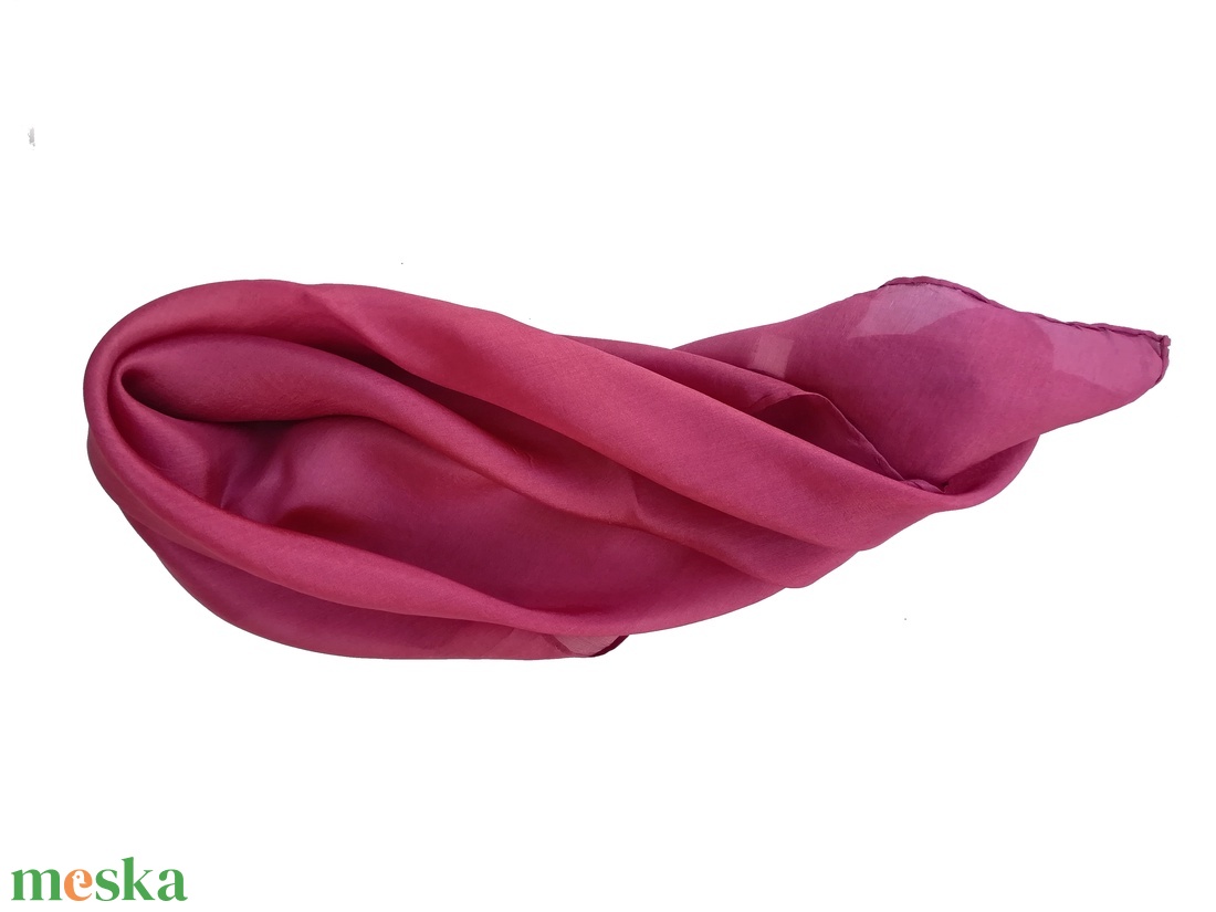 málna kis selyemkendő 55x55cm - ruha & divat - sál, sapka, kendő - kendő - Meska.hu