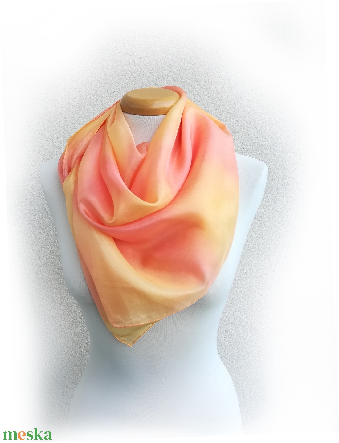 napkelte selyemkendő 90x90 - ruha & divat - sál, sapka, kendő - kendő - Meska.hu