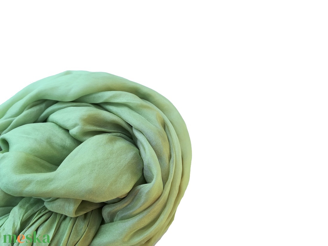 mentazöld selyemsál STÓLA méretben - ruha & divat - sál, sapka, kendő - sál - Meska.hu