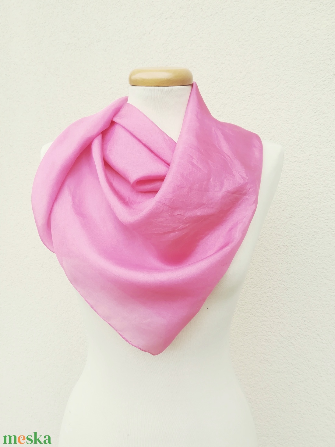 pink mályva selyemkendő - ruha & divat - sál, sapka, kendő - sál - Meska.hu