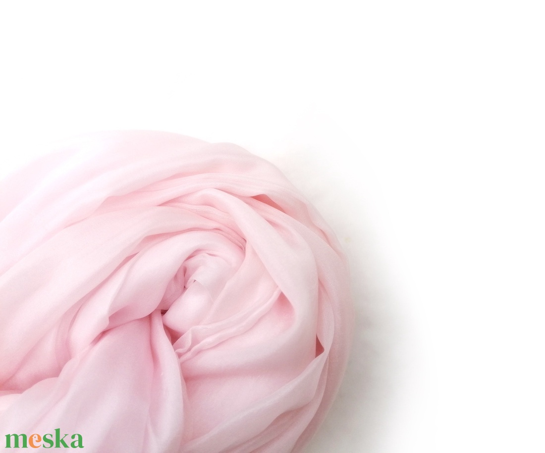 púder rózsa selyemsál STÓLA méretben - ruha & divat - sál, sapka, kendő - sál - Meska.hu