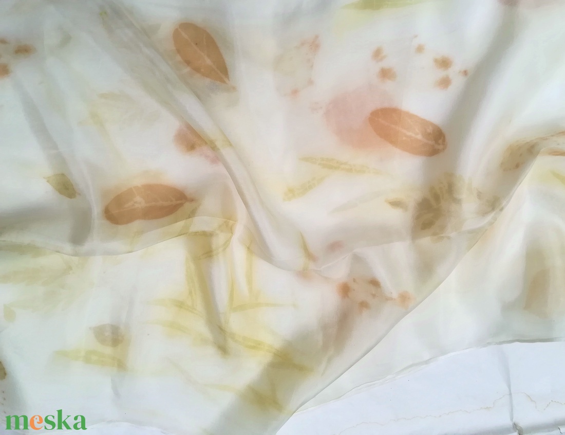 Ecoprint selyemsál 40x150cm - ruha & divat - sál, sapka, kendő - sál - Meska.hu