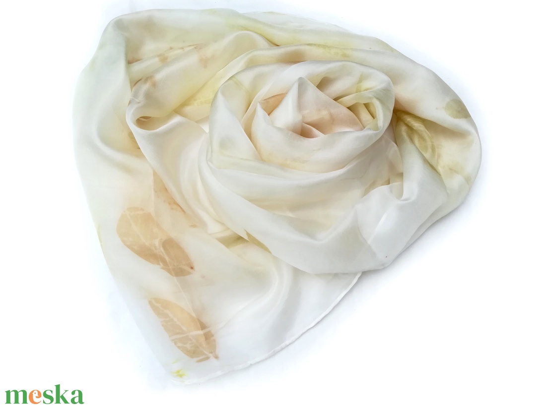Ecoprint selyemsál 40x150cm - ruha & divat - sál, sapka, kendő - sál - Meska.hu