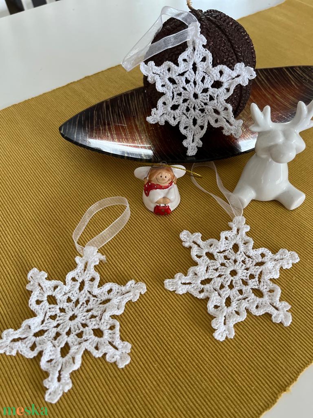 Horgolt karácsonyi csillag - karácsony - adventi díszek - adventi ablakdekoráció - Meska.hu