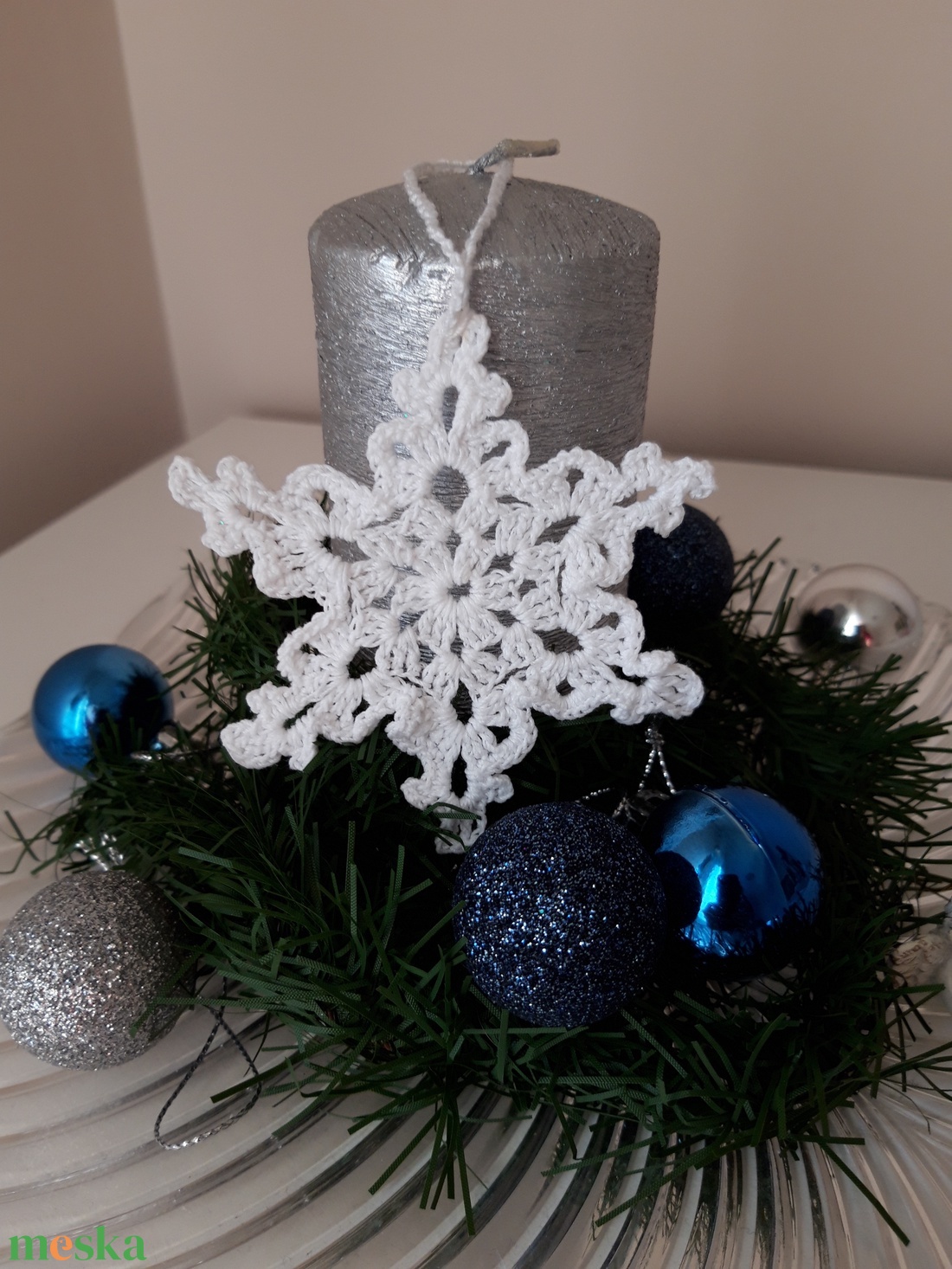 Horgolt karácsonyi csillag - karácsony - adventi díszek - adventi ablakdekoráció - Meska.hu