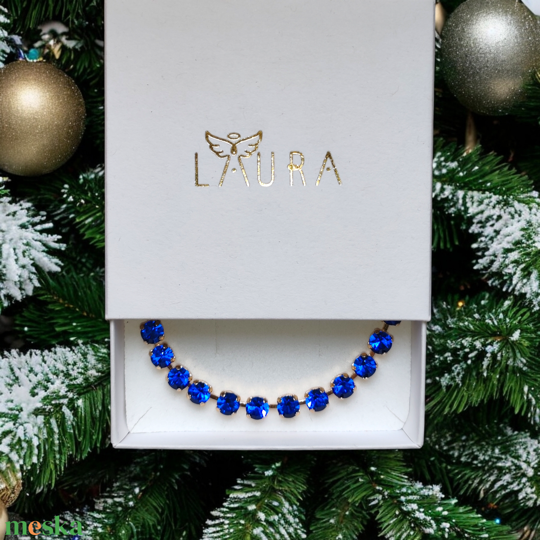 Sapphire kristály karkötő  - ékszer - karkötő - karperec - Meska.hu