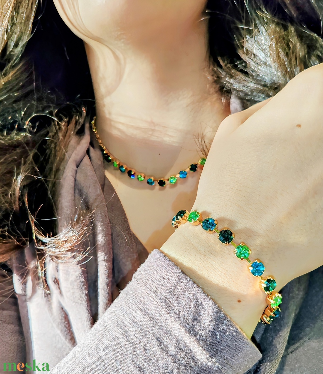 Emerald, peridot, zircon blue kristály karkötő - ékszer - karkötő - karperec - Meska.hu Emerald, peridot, zircon blue kristály karkötő - ékszer - karkötő - karperec - Meska.hu