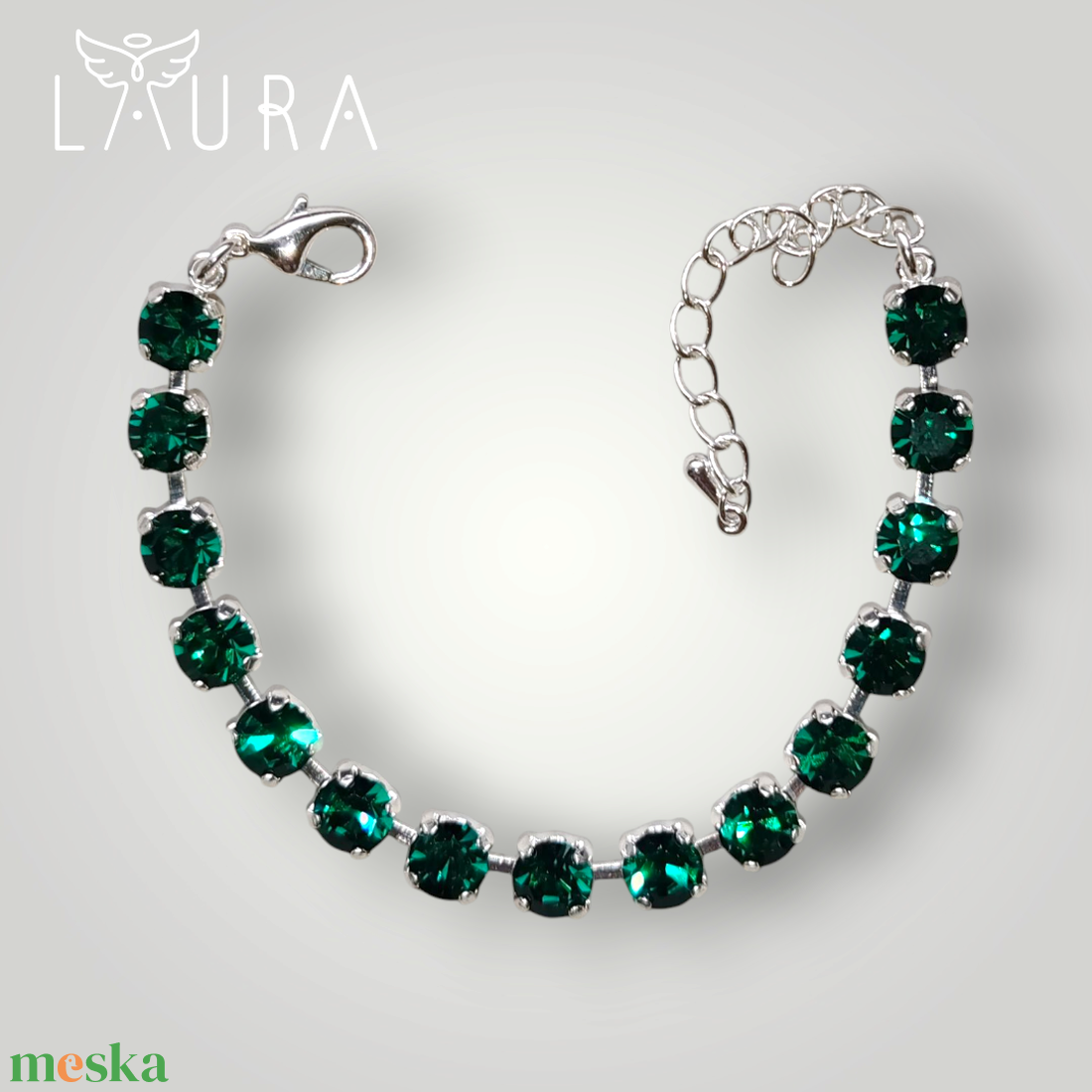 Emerald zöld kristály karkötő - ékszer - karkötő - karperec - Meska.hu Emerald zöld kristály karkötő - ékszer - karkötő - karperec - Meska.hu