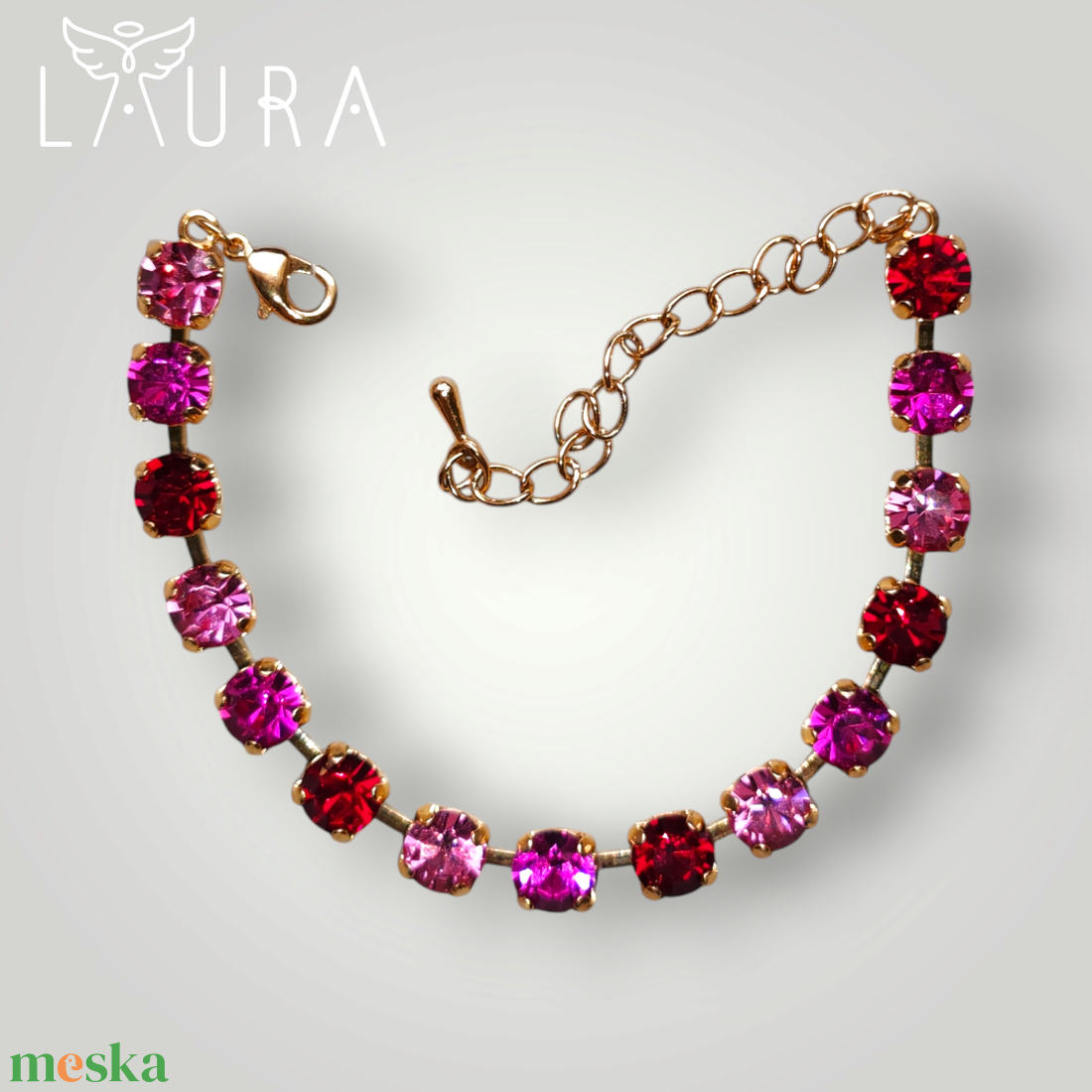 Rose, Fuchsia. Ruby kristály karkötő - ékszer - karkötő - karperec - Meska.hu Rose, Fuchsia. Ruby kristály karkötő - ékszer - karkötő - karperec - Meska.hu