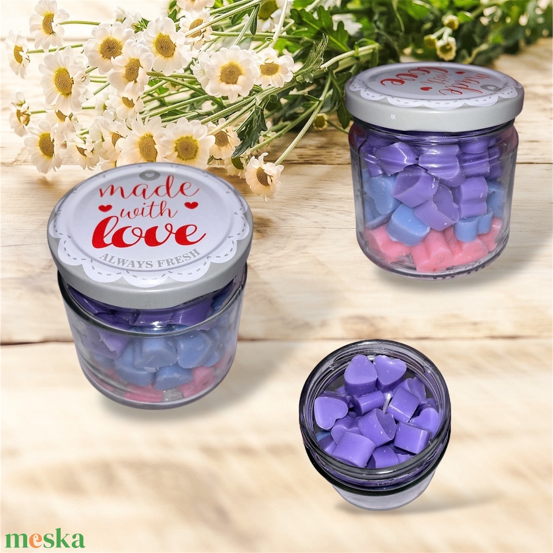 Made with Love 100% szójaviasz - esküvő - dekoráció - gyertya & gyertyatartó - Meska.hu Made with Love 100% szójaviasz - esküvő - dekoráció - gyertya & gyertyatartó - Meska.hu