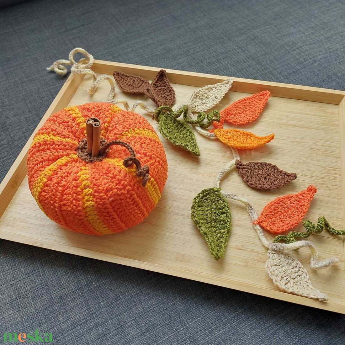 Horgolt tök /csíkos/ - halloweeni dekoráció - halloweeni dekoráció - Meska.hu