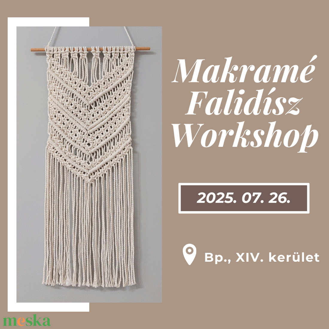 Makramé falidísz workshop 07. 26. - diy (csináld magad) - workshop & tanfolyam - Meska.hu