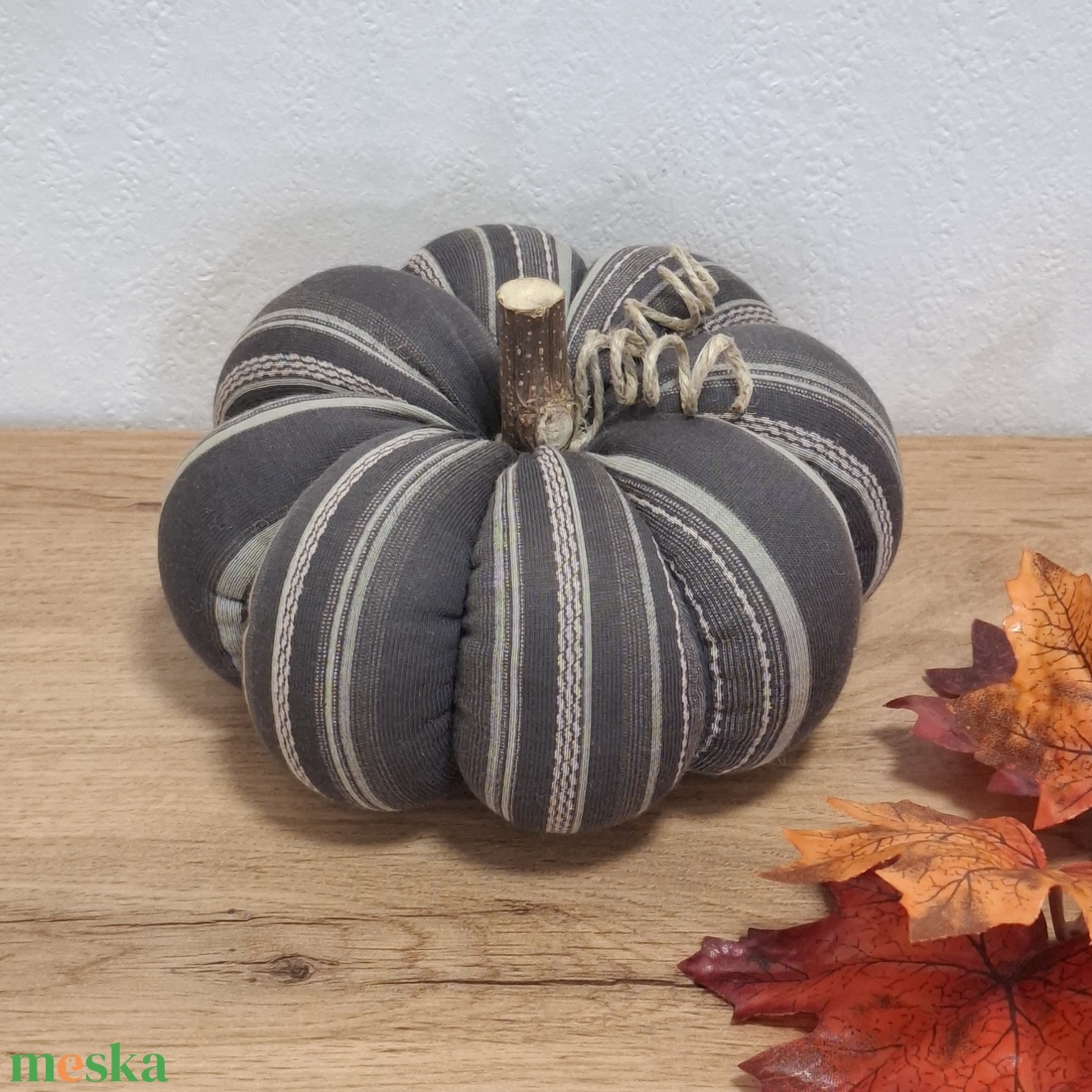 Őszi varrott tök dekoráció /12 cm/ - otthon & életmód - dekoráció - halloween - halloweeni tök - Meska.hu