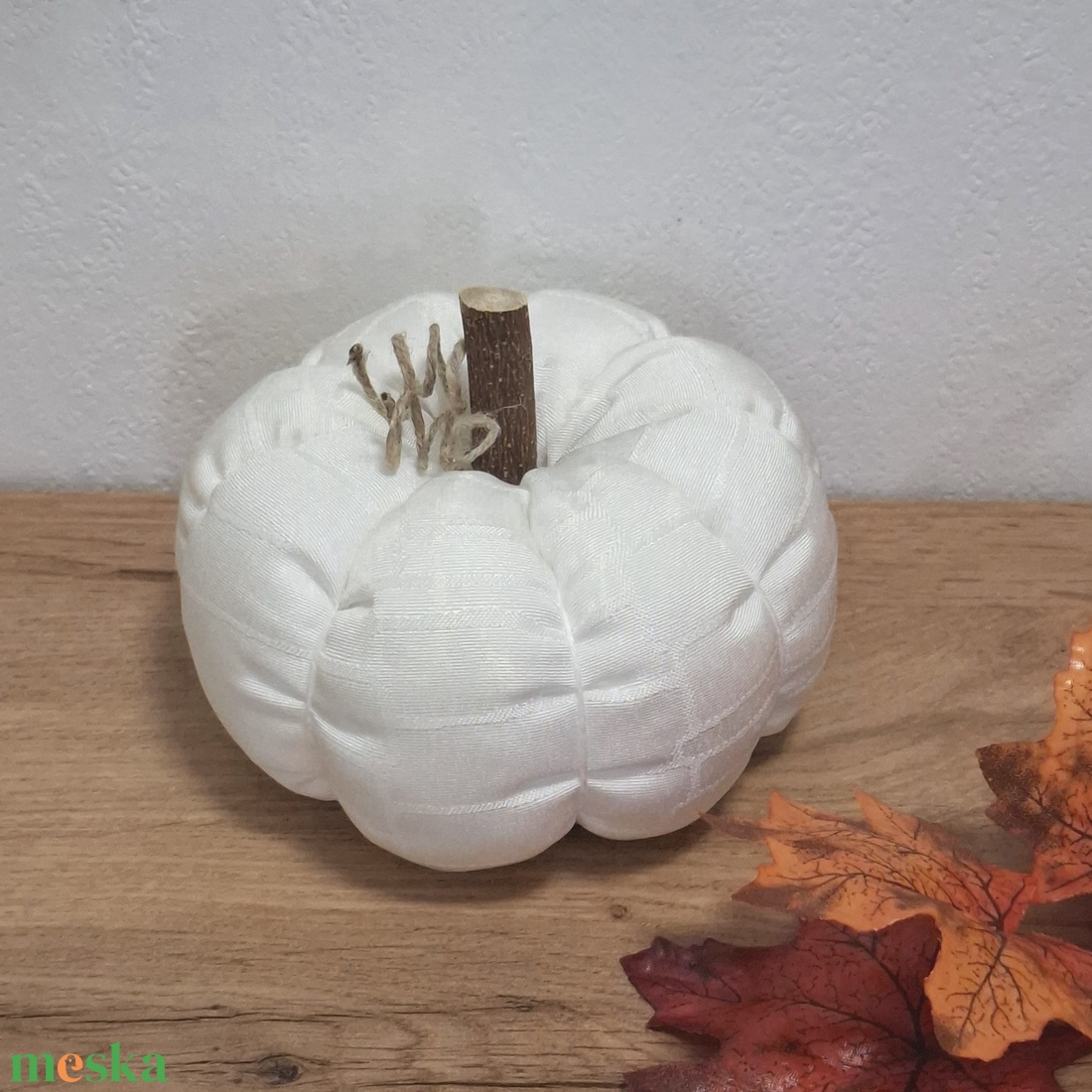Őszi varrott tök dekoráció /12 cm/ - otthon & életmód - dekoráció - halloween - halloweeni tök - Meska.hu