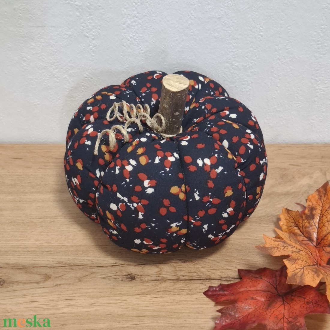Őszi varrott tök dekoráció /16 cm/ - otthon & életmód - dekoráció - halloween - halloweeni tök - Meska.hu
