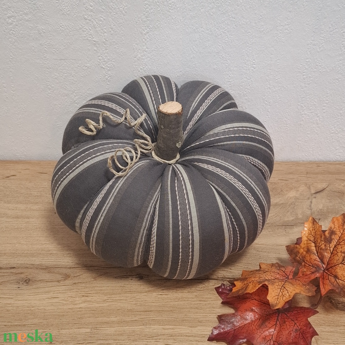Őszi varrott tök dekoráció /19 cm/ - otthon & életmód - dekoráció - halloween - halloweeni tök - Meska.hu