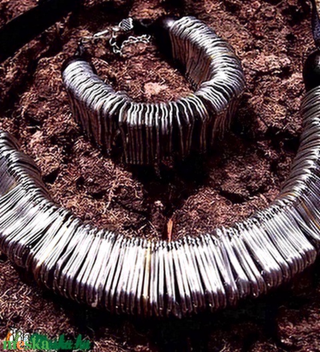 Sör nyitófülekből nyaklánc és karkötő újrahasznosított recycle ékszerszett - ékszer - ékszerszett - Meska.hu