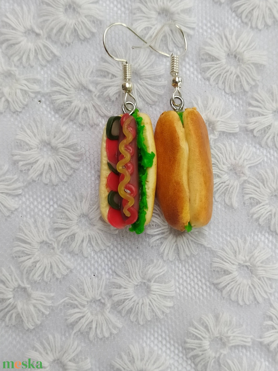 Hot dog formájú fülbevaló - ékszer - fülbevaló - lógó fülbevaló - Meska.hu Hot dog formájú fülbevaló - ékszer - fülbevaló - lógó fülbevaló - Meska.hu